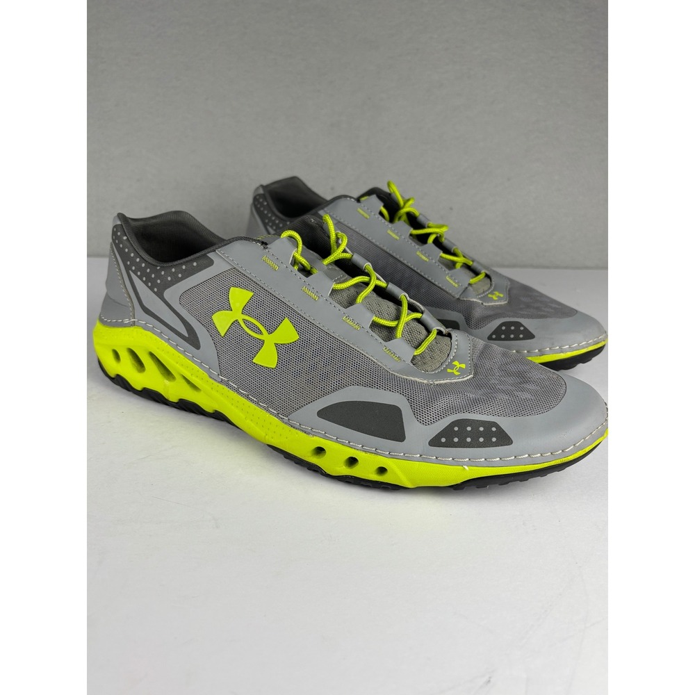 Under Armour Kilchis Water Shoes Gray Neon Yellow 1268868-035 Size 12 Mens